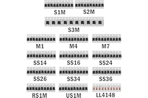 Chanzon SMD Fast Switching/Schottky/Rectifier Diode Assorted Kit (15 Values Total 150pcs: M1 M4 M7 S1M S2M S3M SS14 SS16 SS24 SS26 SS34 SS36 RS1M US1M LL4148) Electronic Component Assortment Set