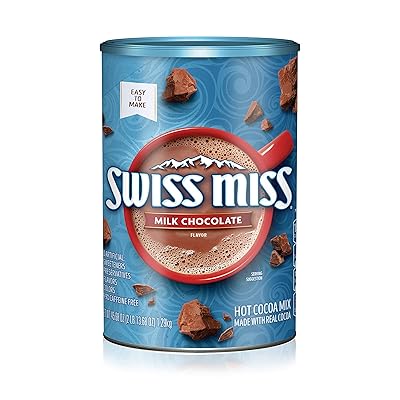 Swiss Miss Cocoa Milk Chocolate Canister, 45,68 Ounce (pakket van 6)
