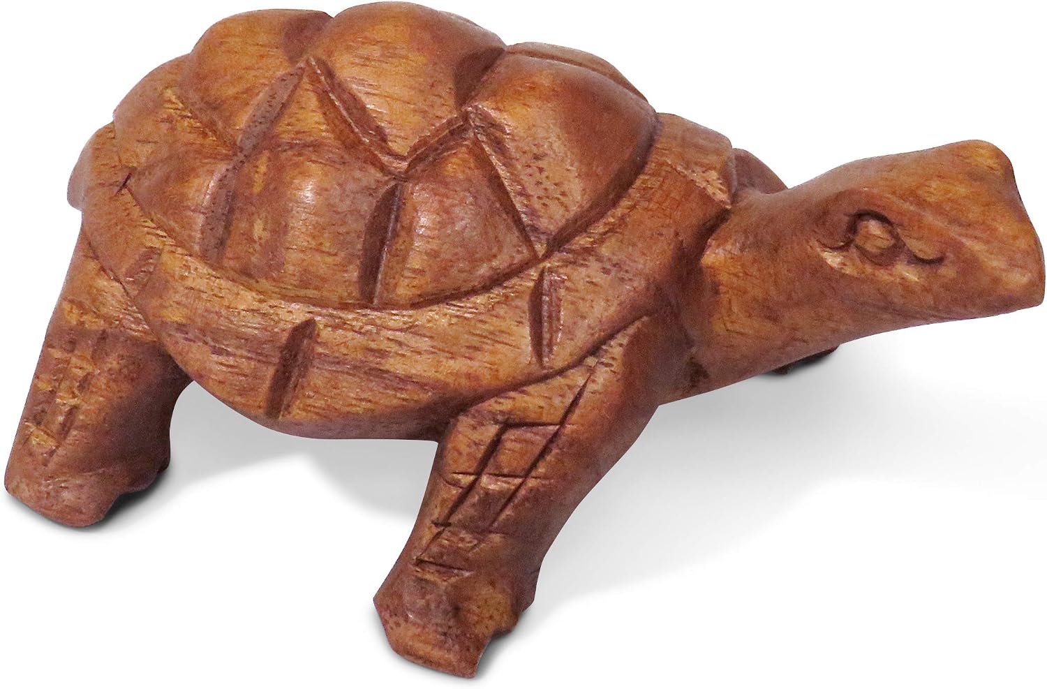 Purity Style Wooden Tortoise Gift Fair Trade, Hand Carved 10cm x 6cm x 4cm, Brown - Image 4