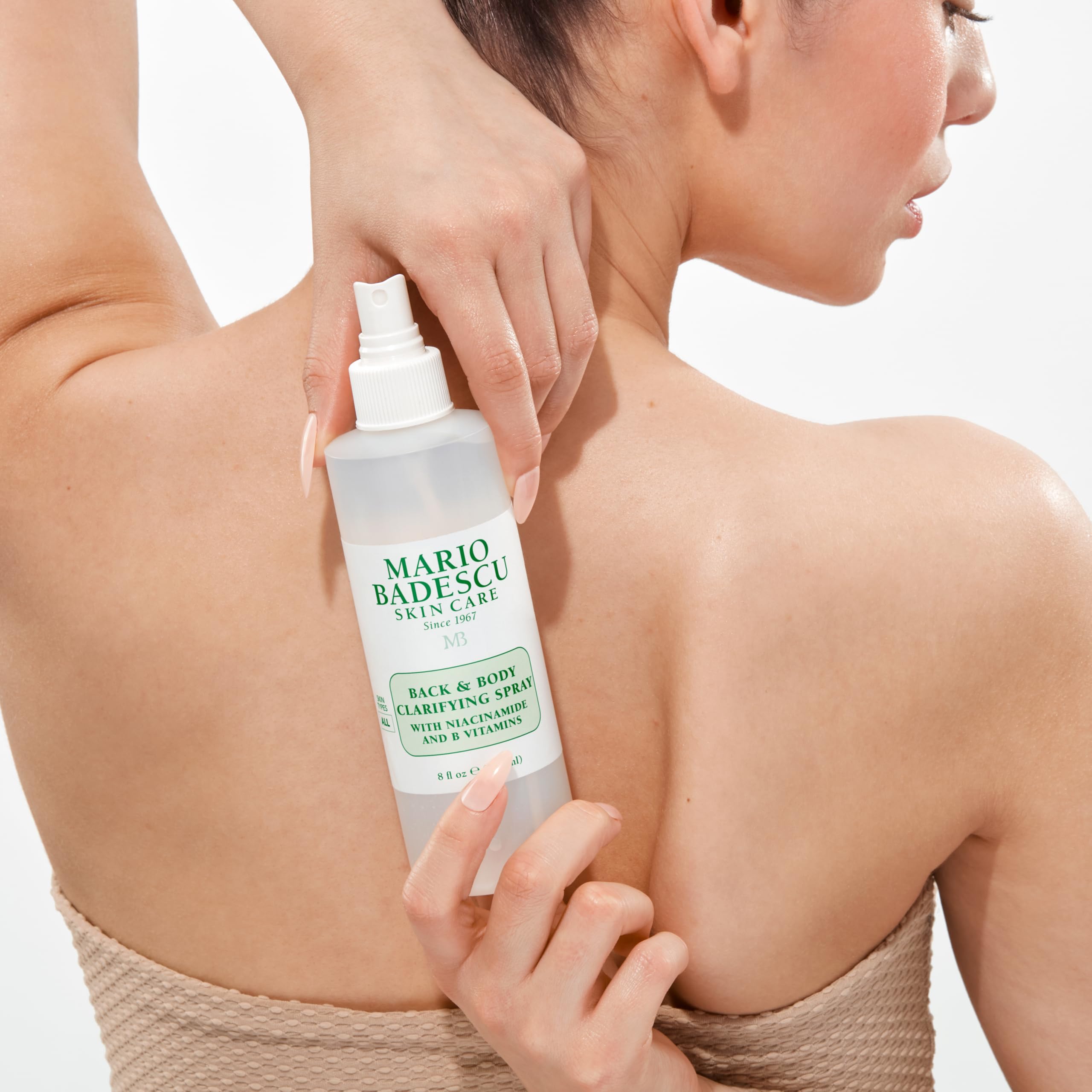 Mario Badescu Back & Body Clarifying Spray – Targets Stubborn Back-Acne and Backne, Rejuvenates Skin with Niacinamide, Zinc-PCA & B Vitamins – Soothes Irritation, Strengthens Skin Barrier, 8 Fl oz