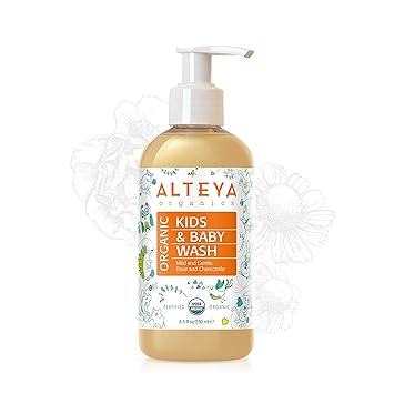 Alteya Bio Babywaschlotion und Shampoo 250ml – USDA Organic-zertifiziert Biologisch abbaubar Rein Natürlich Vegan Seife und S