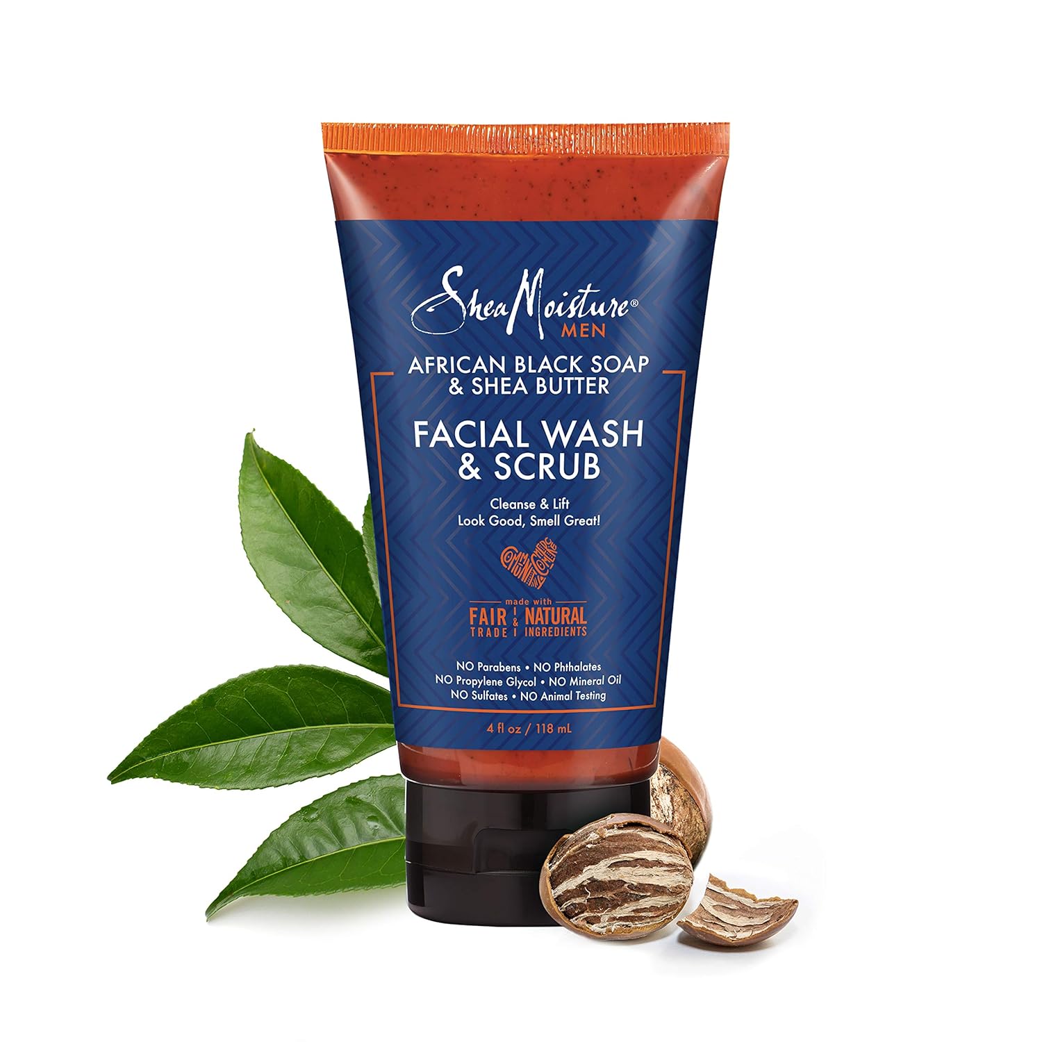 shea moisture men's facial wash and scrub