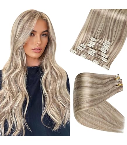 Amazon.com : Full Shine Clip in Extensions Ombre Blonde  display picture 1