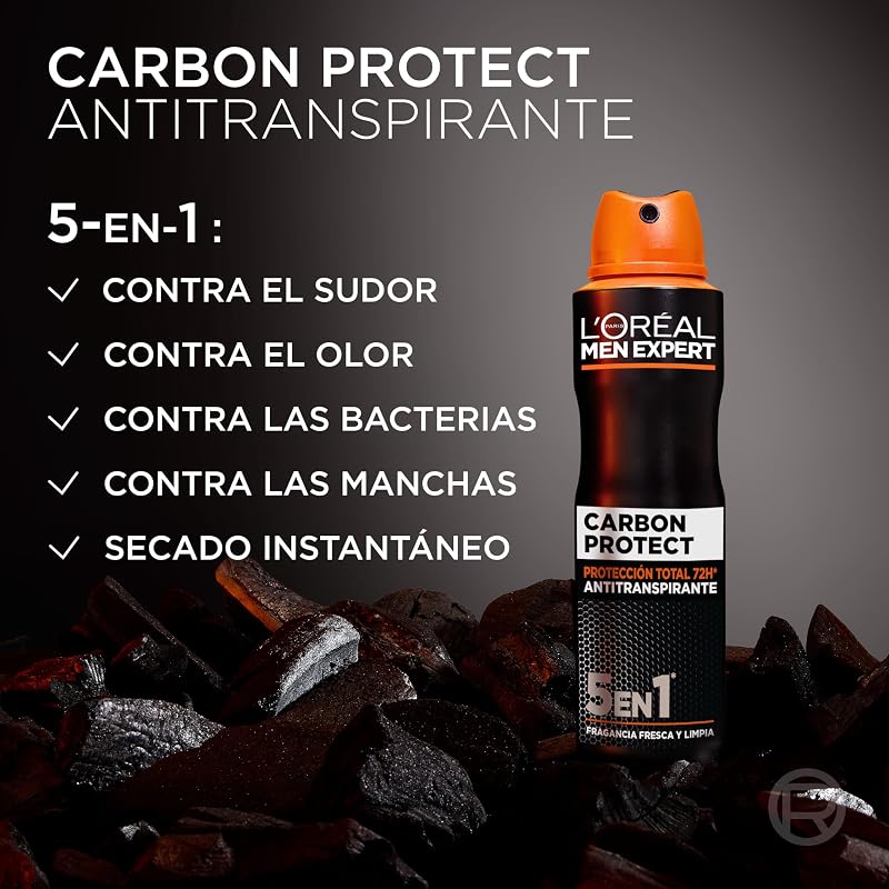 L'Oréal Paris, Desodorante Spray, para Hombre, Pack 6 x 150ml