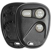 Remote Key Fob Cover Shell Case for 1996-2000 Chevrolet GMC (16245100-29) | Replacement for 1996 1997 1998 1999 2000 Silverado Tahoe Suburban Yukon (ABO1502T) 3-Button No Programming Necessary