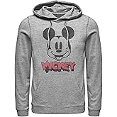 Disney Men's Mickey & Friends Mickey Mouse Retro Headshot Pull Over Hoodie