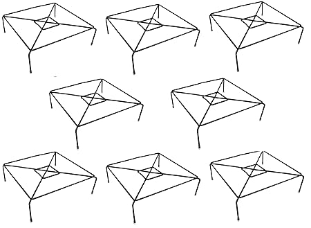 Appeasy Pot Stand/Plant Stand/Gamla Stand Heavy Duty Metal Ideal Pot Stands for Plants in Balcony, Home Decor, Indoor and Outdoor Use (Black Square Pack of 8)