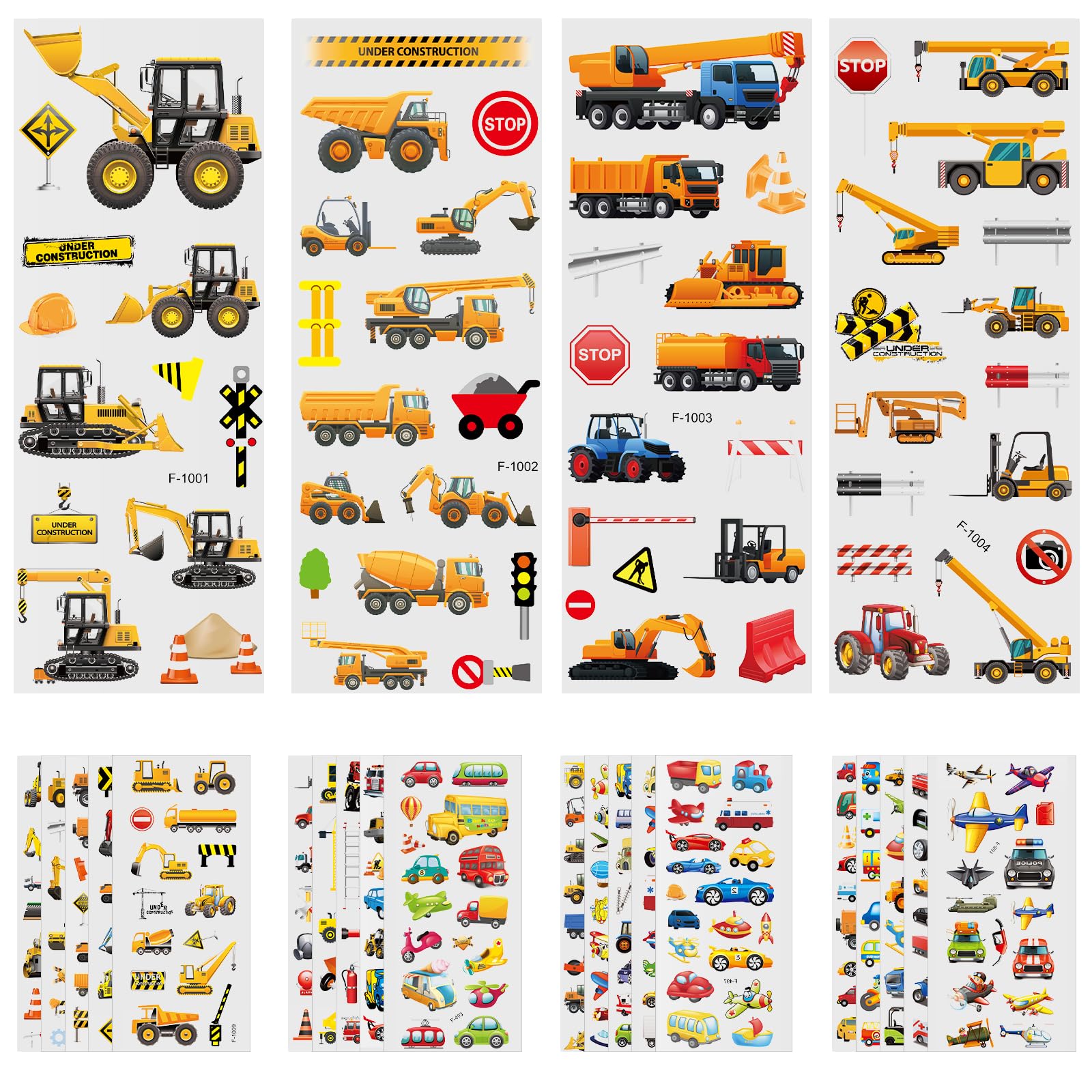 Vicloon Stickers for Children 3+ Years and Adults – Fun for Engineering Vehicles, Waterproof, Aesthetic Stickers – Rewarding Gifts for Scrapbooking