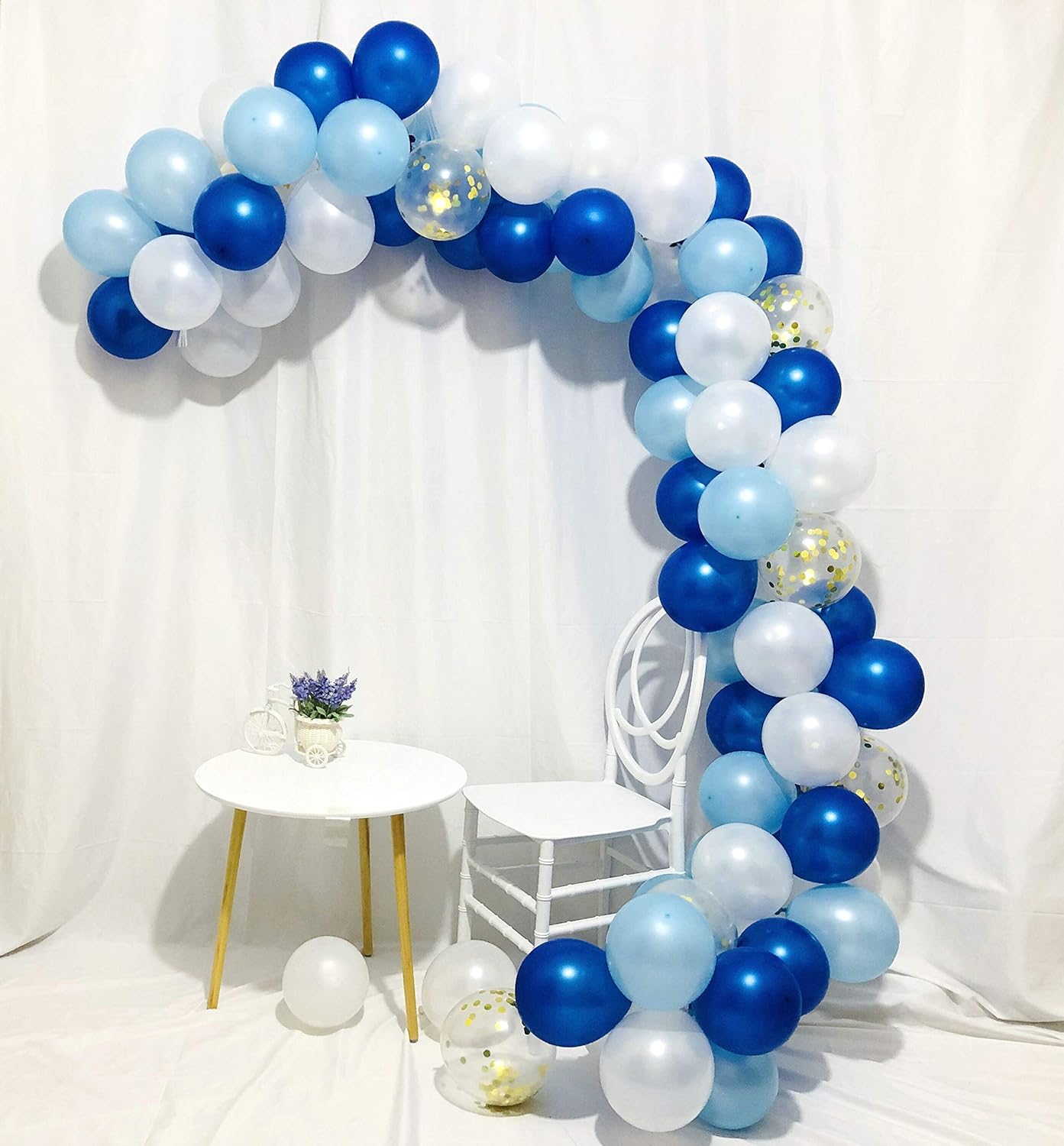 Sorive Blue Gold And White Balloons 80 Pcs 12 Inch Royal Blue
