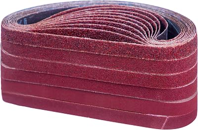 STEBRUAM 13x457mm Sanding Belts 60pc Mix Grit 40-400 for Belt Sander Black