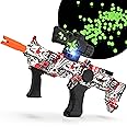 QOGELY Splat Orby Gun Gel Ball Blaster Toy Glow in The Dark, Manual and Automatic Gel Gun for Ages 14 and Up, Cool Outdoor Play Shooting Toys, Outside Activities Games for Backyard, Red Mix Color