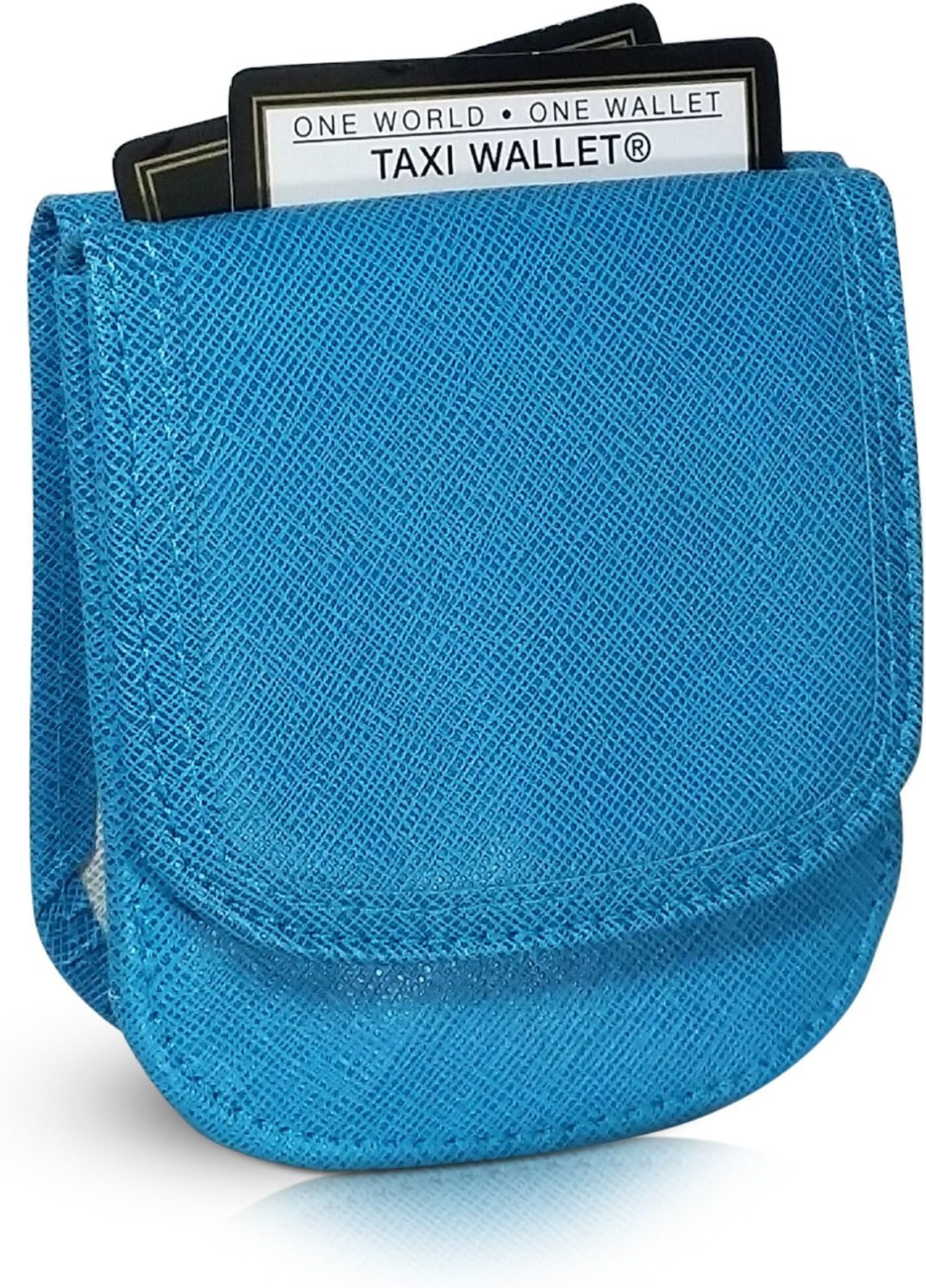 TAXI WALLET Teal BlueSmall Folding VEGAN Minimalist Card Coin Front Pocket Wallet for Men & Women
