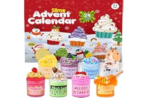 ZESUA Advent Calendar 2025 - Christmas Countdown Calendars - 24 Days of Surprises with DIY Clay Slime Kit - Funny Toys Gifts for Kids Teens Girls Boys Toddler 4 5 6 7 8 9 10 11 12 Year Old