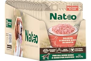NATOO Dog Food Topper for Picky Eaters & Dog Treat (Salmon with Brown Rice), Dog Toppers for Dry Food, Wet Meal Toppers for Dogs & Puppies, Limited Ingredient Dog Food, 3 oz (Case of 20)