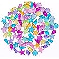 SPRMUD Colorful Plastic Sea Shell/Conch/Starfish Gems Toys for Beach Holiday/Swimming Pool Diving/Treasure Hunt/Party Favor/Party Decoration Learning Prizes (Sea Shell)