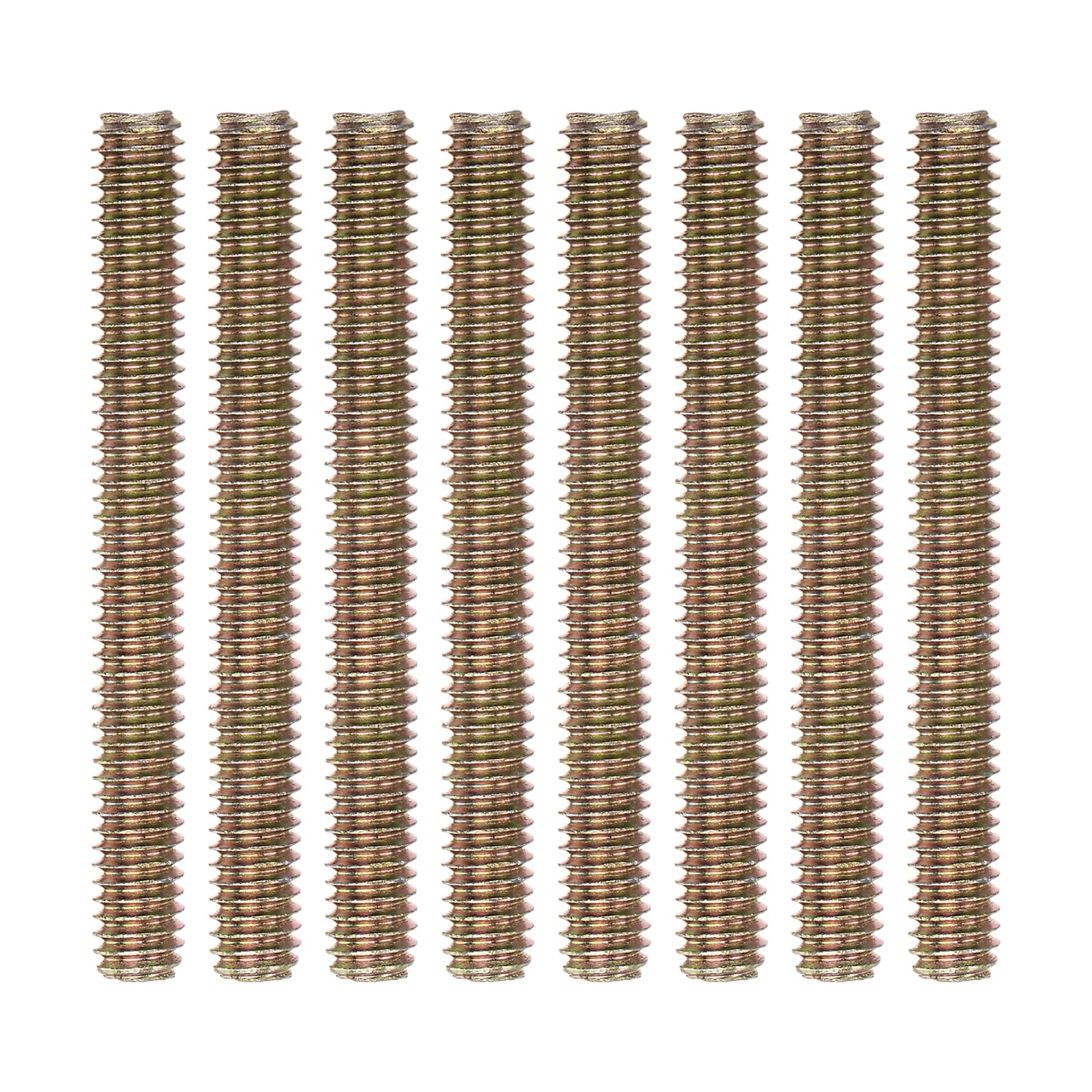 Kozelo 8pcs Fully All Threaded Rod [5/16"-18 Thread x 3" Length], Color Zinc Fully Thread Screws for Furniture Mounting Assembly Fastening, Carbon Steel
