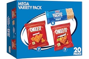 Kellogg's Cheez-It & Rice Krispies Treats, Lunch Snacks, Mega Variety Pack, 18.68oz Box (20 Count)