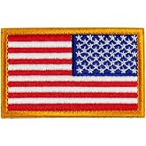 Tactical Patches of USA US American Flag Reverse, with Hook and Loop for Backpacks Caps Hats Jackets Pants, Military Army Uniform Emblems, Size 3x2 Inches