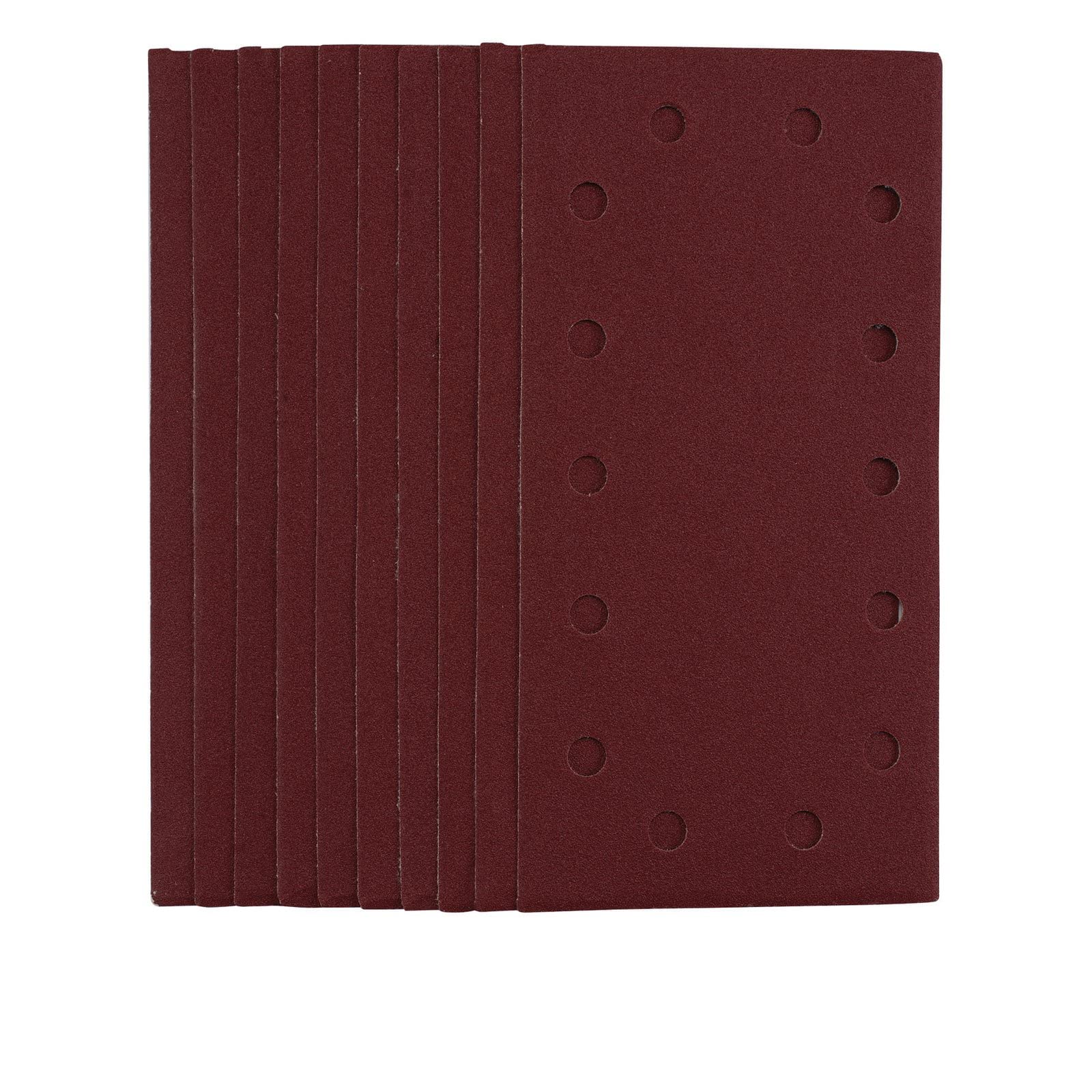 Draper 55864 1/2 Sanding Sheets with Hook and Loop, 115 x 230mm, 120 Grit (Pack of 10), Red