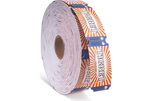 Amviner Carnival Roll Raffle Tickets Single Roll Carnival Party Tickets for Events, Classroom or School Carnivals, Fall Carnival, Family Games, Door Prizes (1000 Pcs)