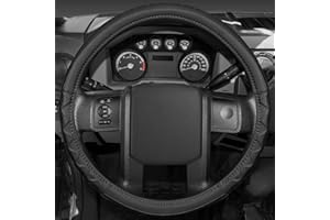 BDK Motor Trend 18" Inch Black Steering Wheel Cover for Big Rigs Semis Truckers RVs Bus Freight Carrier Tow Trucks Tankers Transporters, Insulated Soft Comfortable Non-Slip, Improve Grip Fatigue