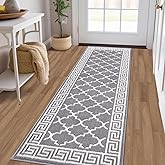Pauwer Hallway Runner Rug 2'x6' Long Non Slip Door Mat Indoor Entrance Washable Entryway Rug Dirt Trapper Doormat Throw Rugs Absorbent Kitchen Runner Laundry Room Rug Floor Mat Carpet, Grey