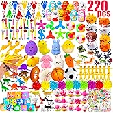 GOAUS Easter Egg Fillers Party Favors for Kids, 220 Pcs Small Toys Prizes Bulk, Goodie Bags Stuffers, Treasure Box Toys for Classroom, Prize Box Birthday Goody Bag