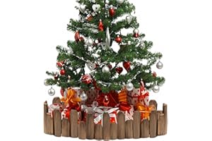 CIAMORE Christmas Tree Edging, Wooden Edgings for Christmas Tree gate, Edging Border Mini Christmas Tree Fence, Home Garden Christmas Tree Edging Edge (7.8” H x 4ft L,1 Pack)