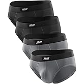 Nullktie Men's Cotton Briefs Underwear 4 Pack, Low Rise Men Brief with Comfort Waistband