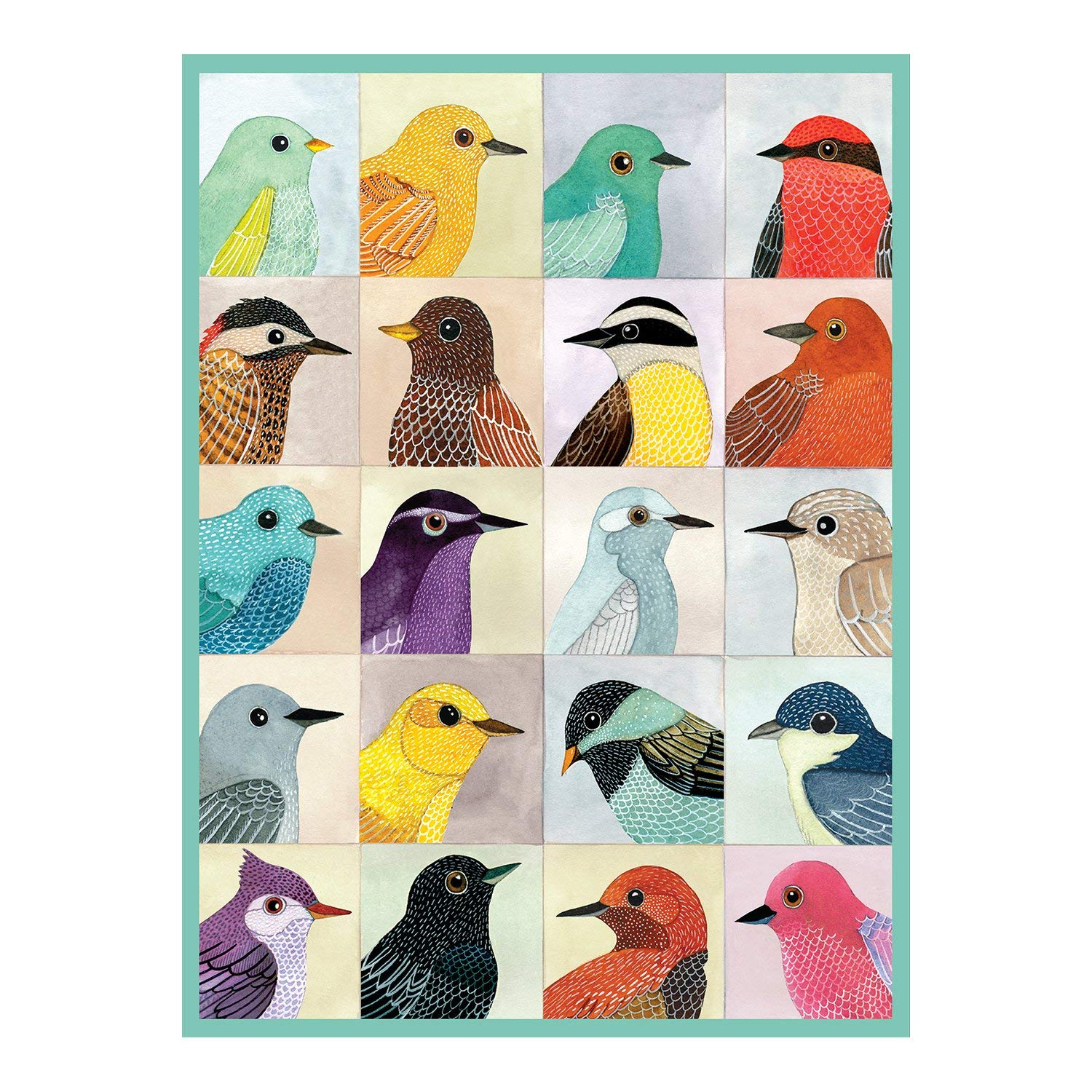 Galison Avian Friends 1000 Piece Jigsaw Puzzle For Adults And Families Illustrated Puzzle With Vibrantly Colored Birds - 