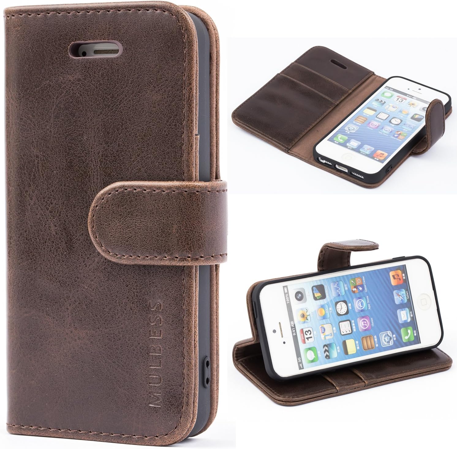Mulbess iPhone SE Case Wallet, iPhone 5s Case Wallet, Leather Flip