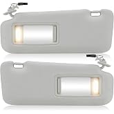 Driver&amp;Passenger Side Sun Visor for Mazda CX-9 2010-2015 Gray Car Visor | with Mirror &amp; Light | Replace# TDY1-69-320 | UV Resistant | Easy to Install | Angle Adjustable | Left &amp; Right Side Sunvisor