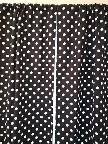 Amazon Com Black And White Polka Dots Curtain 2 Panels Tiers