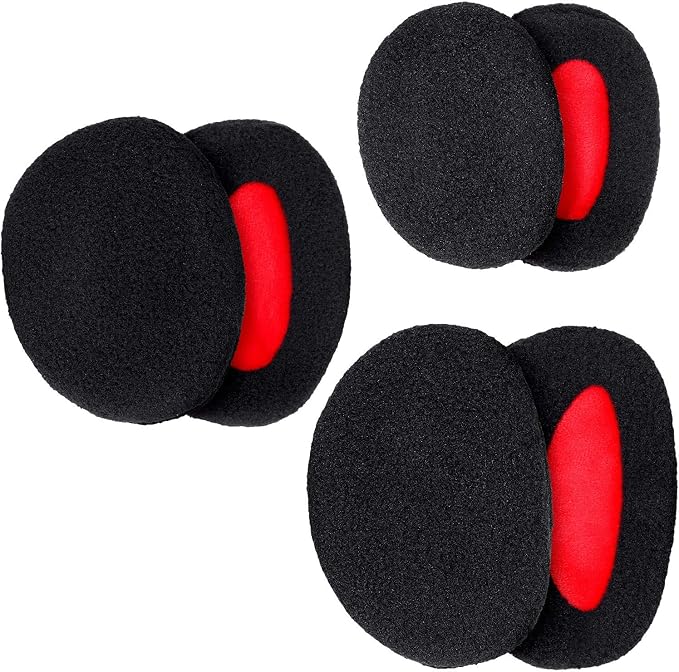 3 Pairs Bandless Ear Muffs Warmers Fleece Ear Muffs Winter Ear Covers