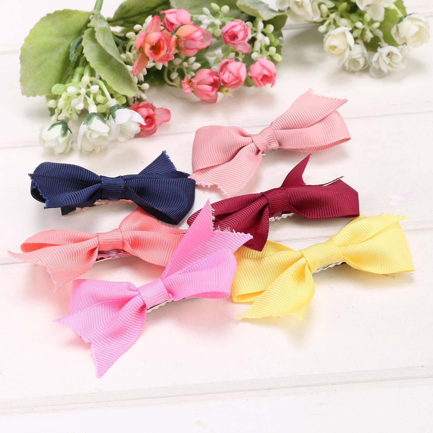 UpBeauty 20Pcs Ribbon Hair Bow Clips Hair Accessories for Girls Toddlers Kids Hair Accessories