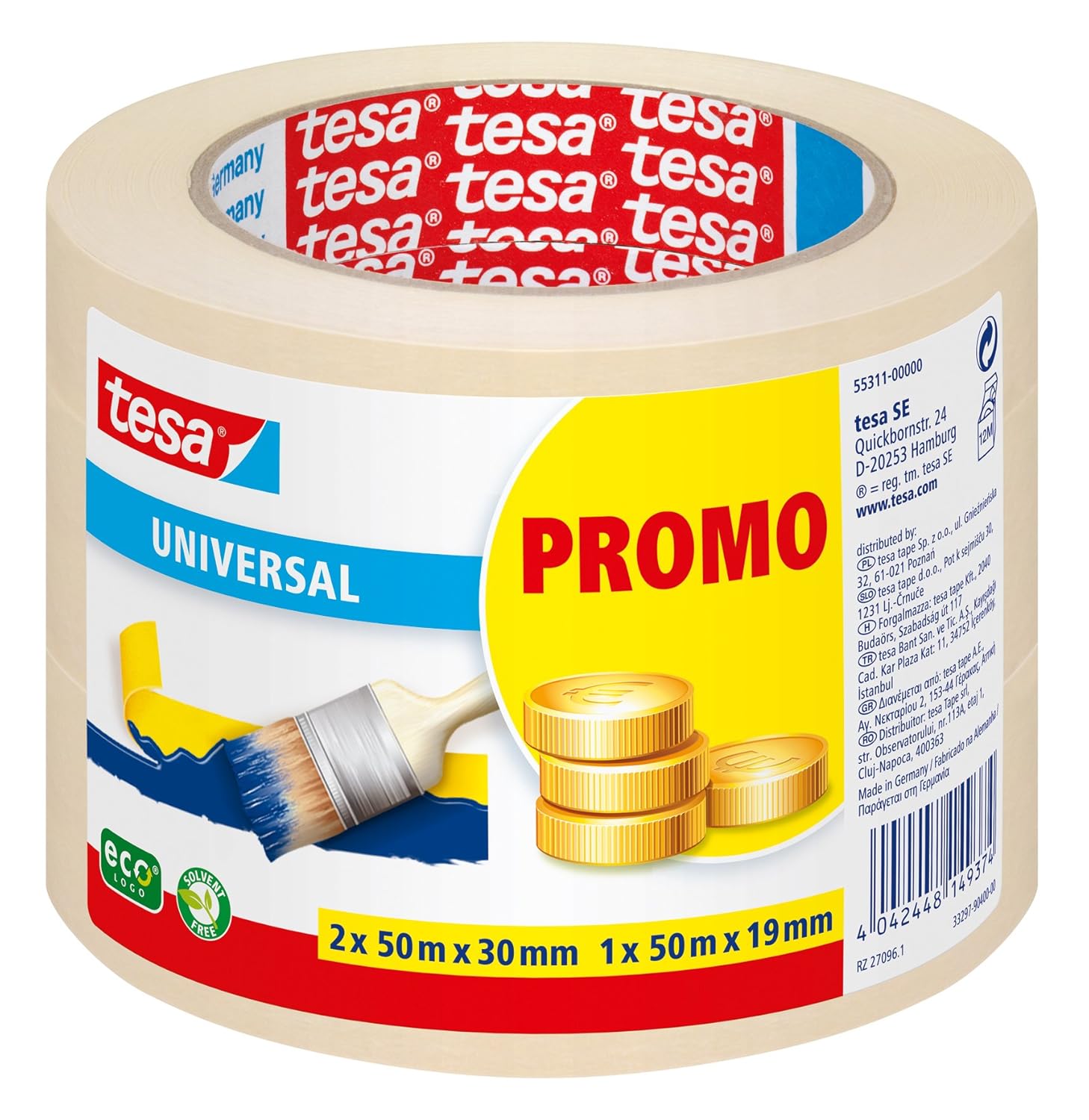 Tesa 553110000001 Painter's Crepe Paper Tape Universal ecoLogo 2x 50