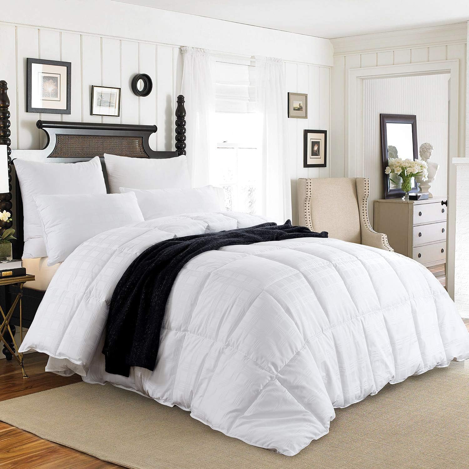 Amazon Com Downluxe All Season White Down Comforter Duvet Insert