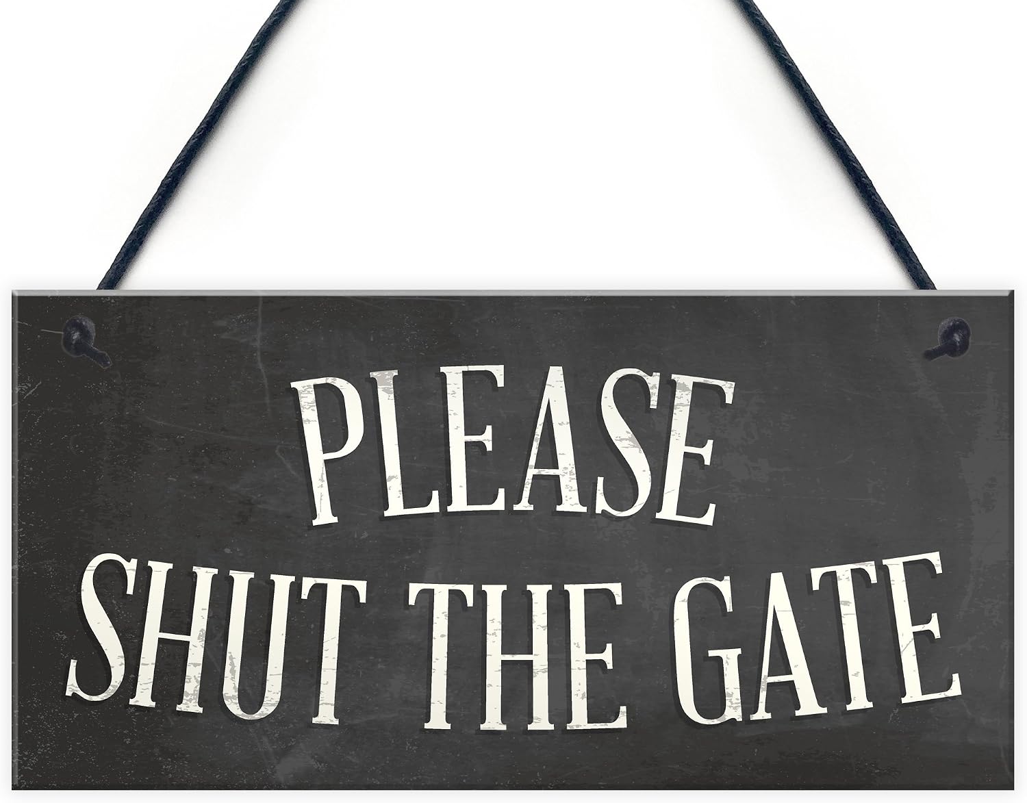 Red Ocean PLEASE SHUT THE GATE Hanging Plaque Garden Wall Fence House Door Sign, Multicolor, 20 x 10 cm