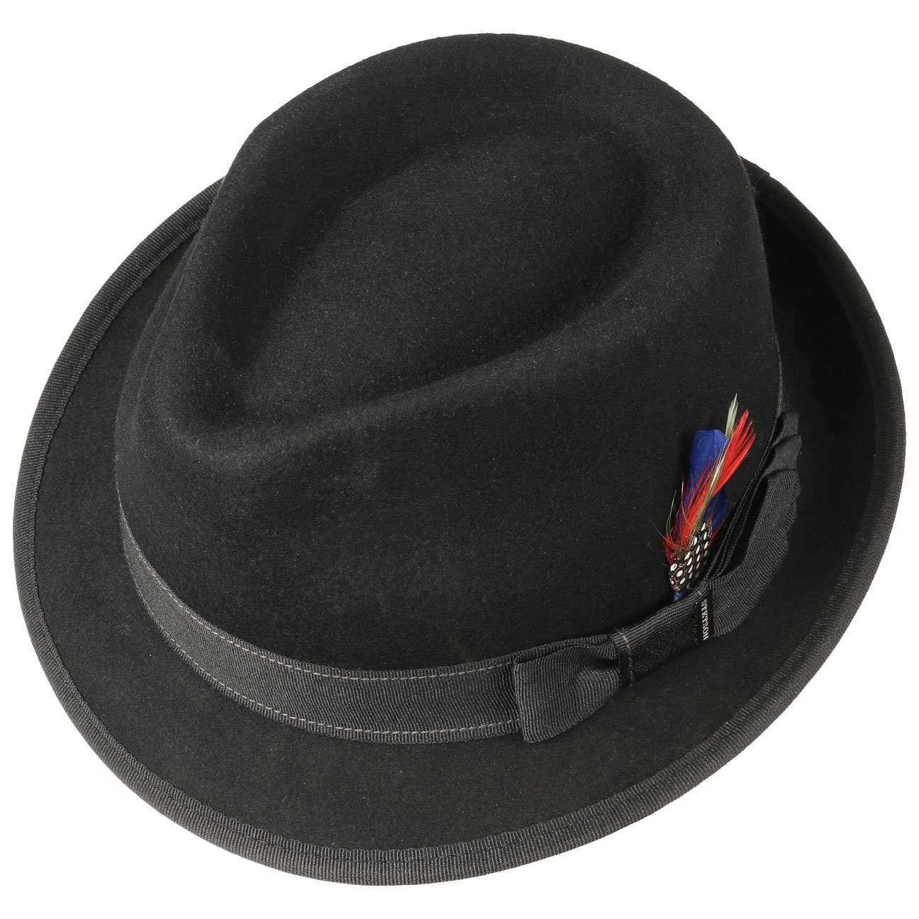 Einfass Fr/&uuml;hling-Sommer Herbst-Winter Stetson Boston Trilby Wollfilzhut Trilbyhut Fedora Fedorahut Filzhut Wollhut Herrenhut Damenhut Damen//Herren mit Ripsband