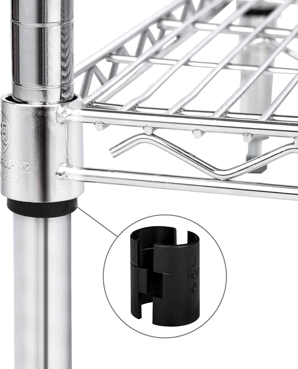 DuraSteel Wire Shelving Shelf Lock Clips / Shelving Sleeves - Fits with Thunder Group, Alera, Honey Can Do, Eagle, Regency, Metro and more - For 3/4" Post, Plastic, Black, Pack of 8 Pcs: Home Improvement