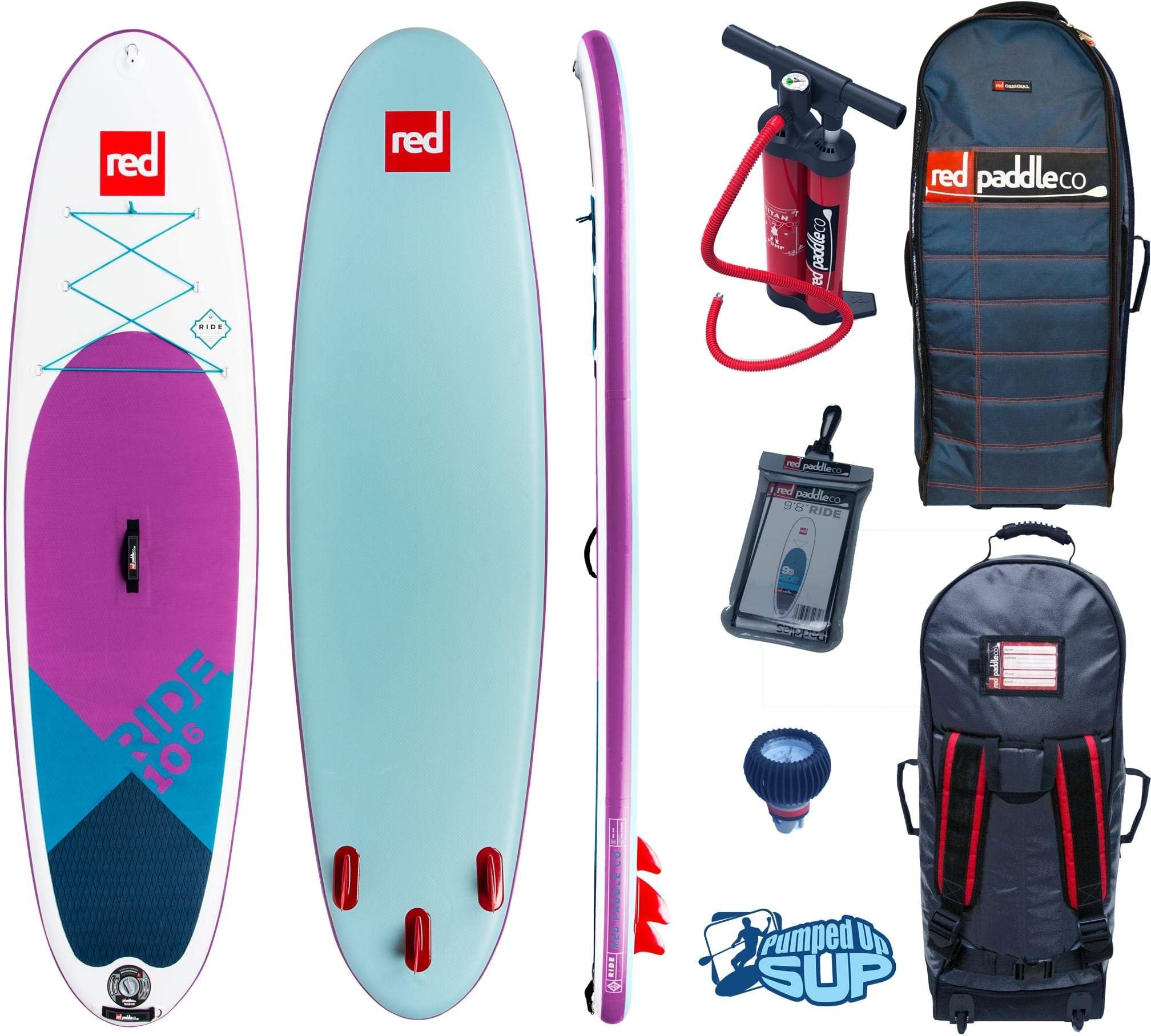 Red Paddle Co Ride MSL 10'6 x 32 SE (2019 Series) Includes Bundle. Titan Pump - Backpack - ERS Pressure Gauge + Pumped Up SUP Sticker