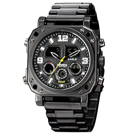 Infantry Herren Analog-Digital Uhr Chronograph Outdoor Schwarz Edelstahl Armband …