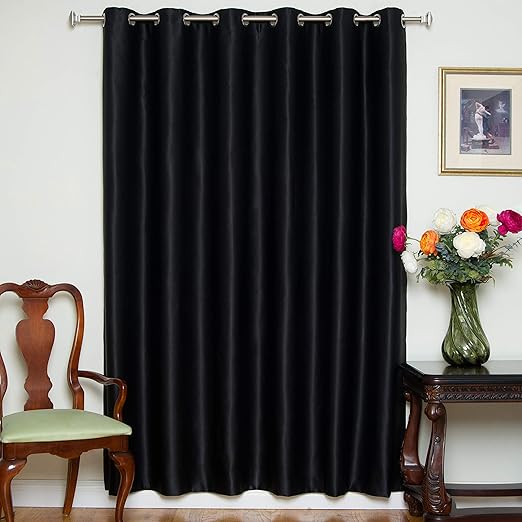 Amazon Com Blackout Curtain Black Wide Width Nickel Grommet Top