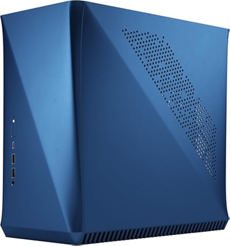 Era ITX Cobalt – Vidrio Templado – Mini-ITX Carcasa de Ordenador – Factor de Forma Pequeña – Admite refrigeración por Agua – USB Type-C - Aluminio