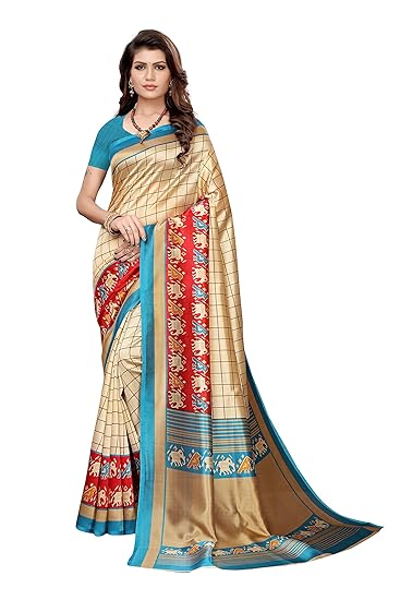 TDC Games silk with blouse piece Saree (heer, Free Size)