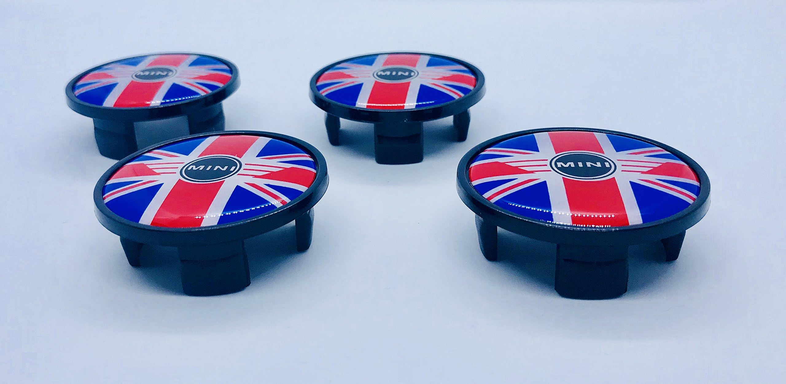 4x Mini Union Jack Flag Mini Cooper Logo Hub Caps Hub Covers/Wheel Caps Alloy Wheel Centre Hub Caps Emblem Black 54 MM
