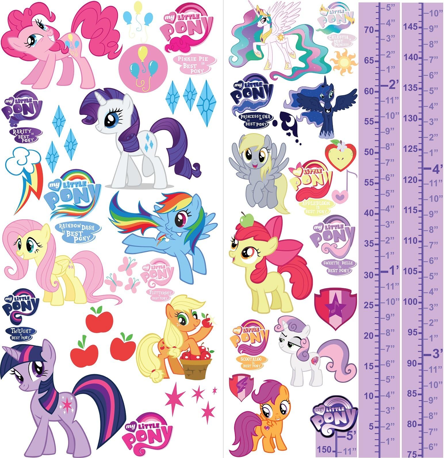 My Little Pony Wall Sticker - 3D Bedroom Boys Girls Large Children S2AM