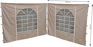 QUICK STAR 2 Seitenteile mit PVC Fenster 300x195cm für Pavillon Sahara 3x3m Seitenwand Sand