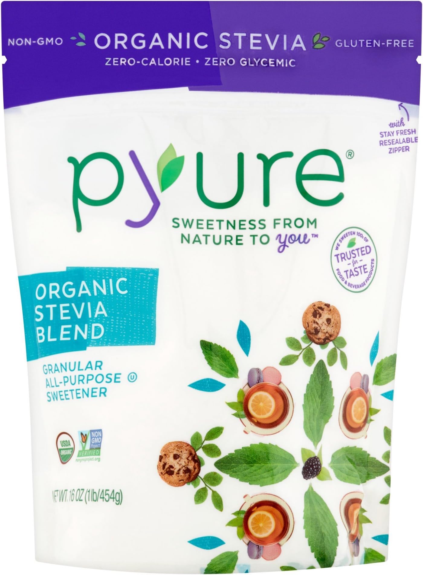 Pyure Organic Stevia Blend Granular All-Purpose Sweetener, 16 oz (Pack of 5)