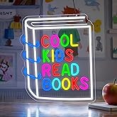 Cool Kids Read Books Neon Sign Read Books LED Neon Light for Kids Room, Classroom,Library Wall Decor,Dimmable LED Classroom Decor for Reading Corner